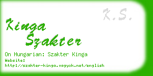 kinga szakter business card